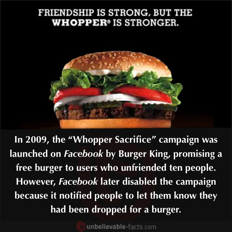 “Whopper Sacrifice” Campaign