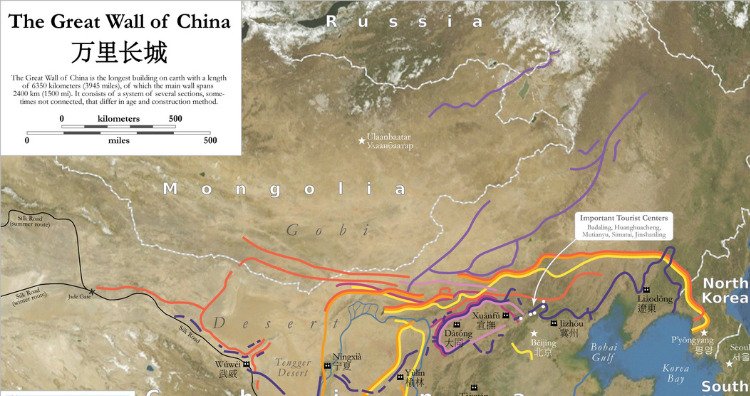 Map of China Wall