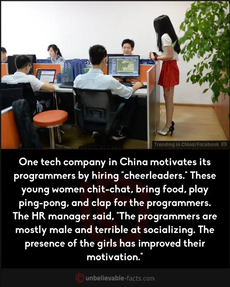 Chinese tech firms hire cheerleaders