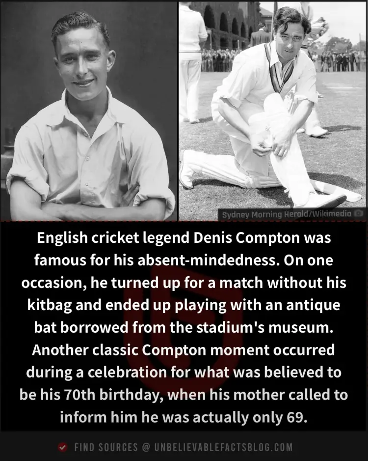 Denis Compton, an English cricket legend