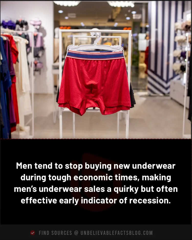 Men’s underwear sales drop: subtle signal of looming economic recession.