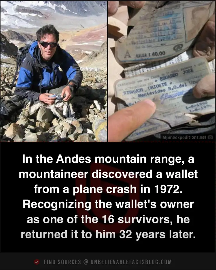 Mountaineer found 1972 crash wallet
