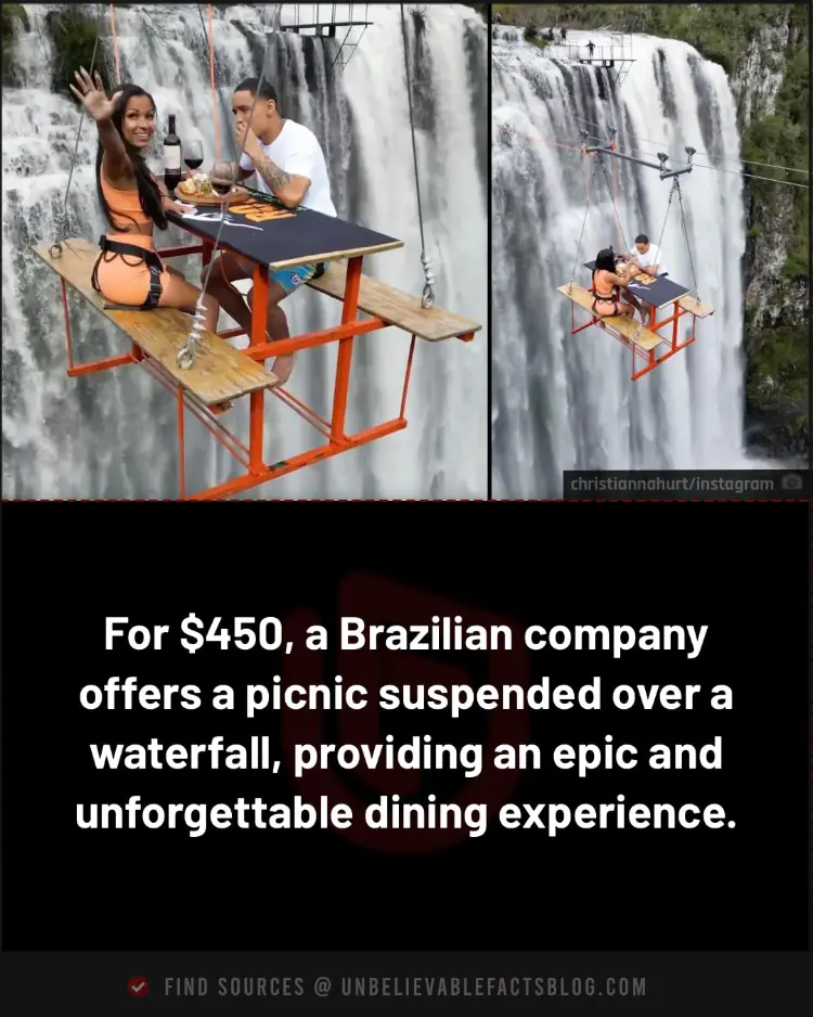 Pay $450 to dine over a breathtaking Brazilian waterfall.