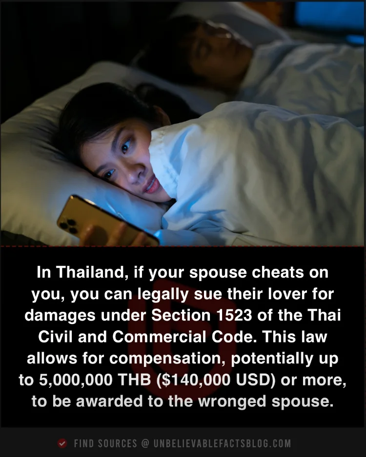 Thai law allows suing a spouse's lover for up to $140,000.