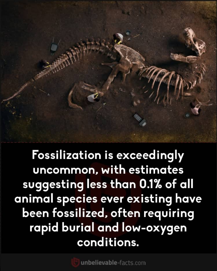 Fossilization is an exceptionally rare event