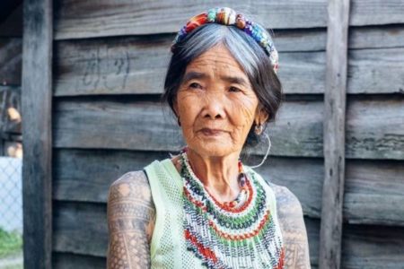 Picture Whang-od Oggay Is a 105-year-old Tattoo Artist From The Philippines