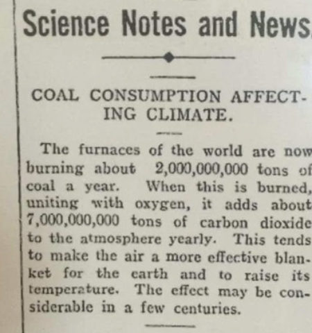 Picture This 1912 Newspaper Article’s Climate Warning Keeps Going Viral