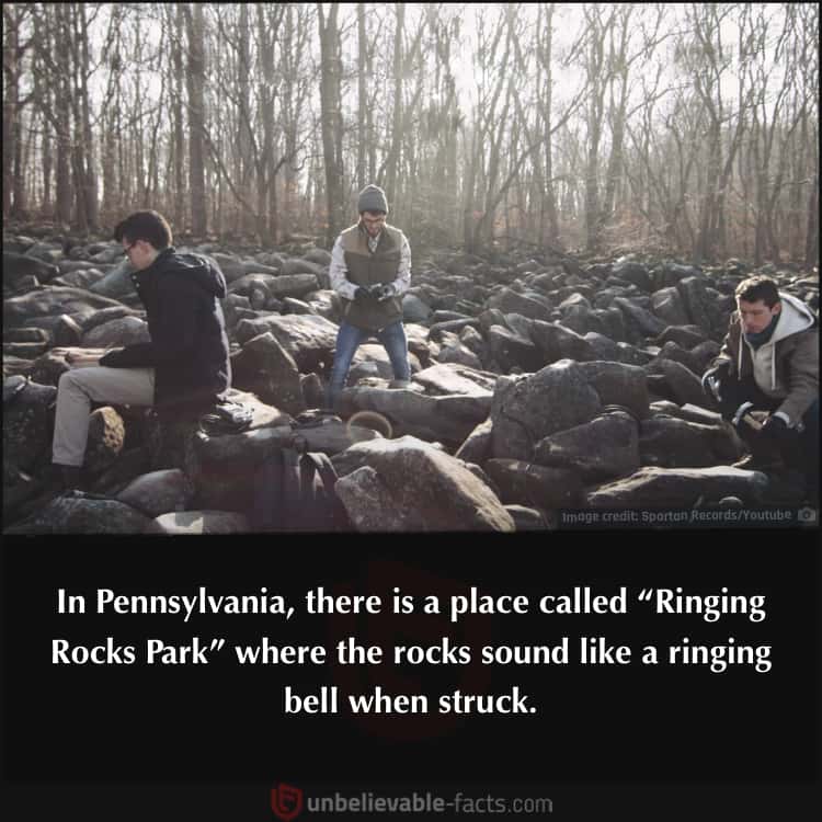 Ringing Rocks that Resonate Like Bells