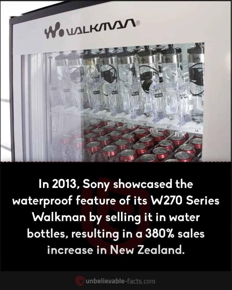 2013 Sony Walkman sold in water bottles