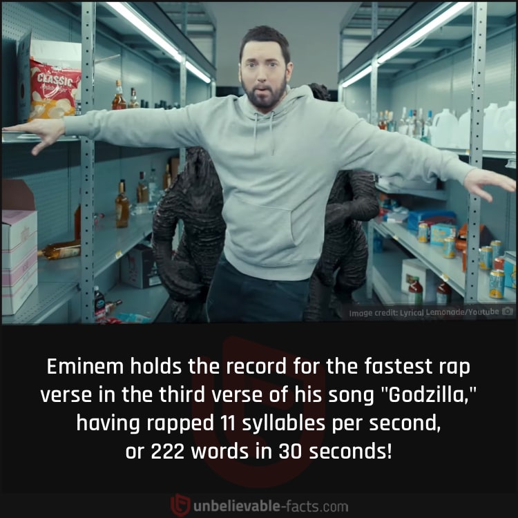 Eminem's Fastest Rap Verse