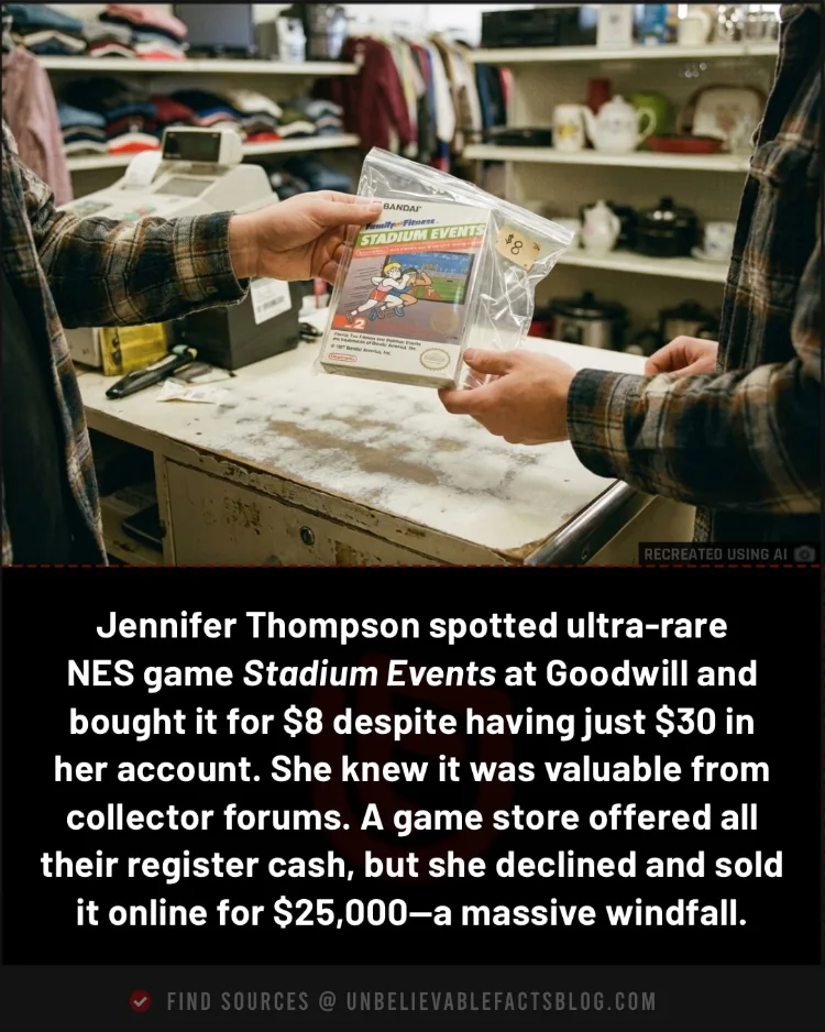 $8 Goodwill NES Stadium Events flipped for $25K online.