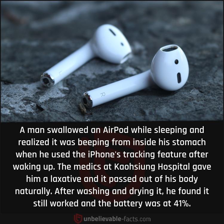 A Man Accidentally Swallowed airpods