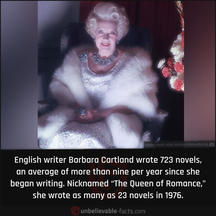 Barbara Cartland’s Extensive Writing Career