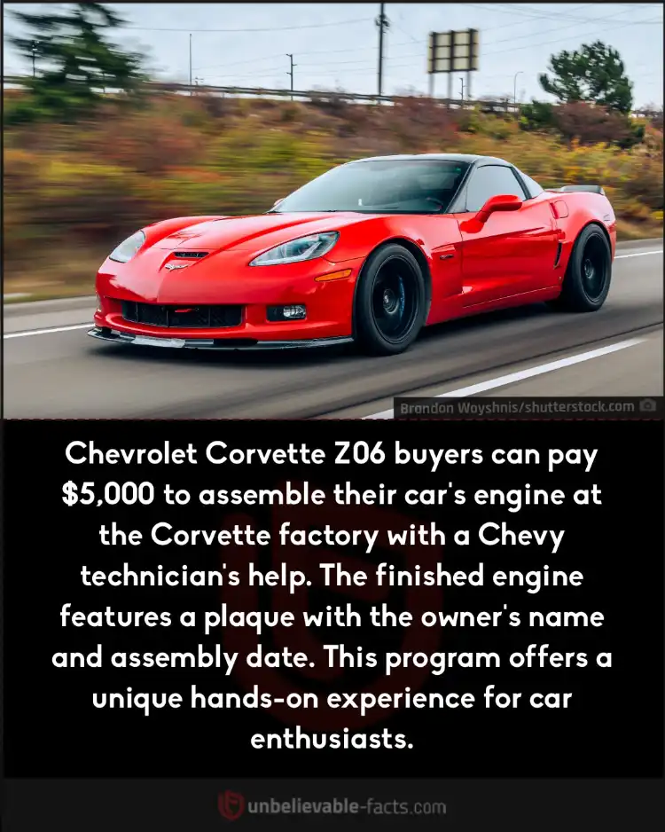 Corvette Z06 buyers can build their own engine for $5,000​.