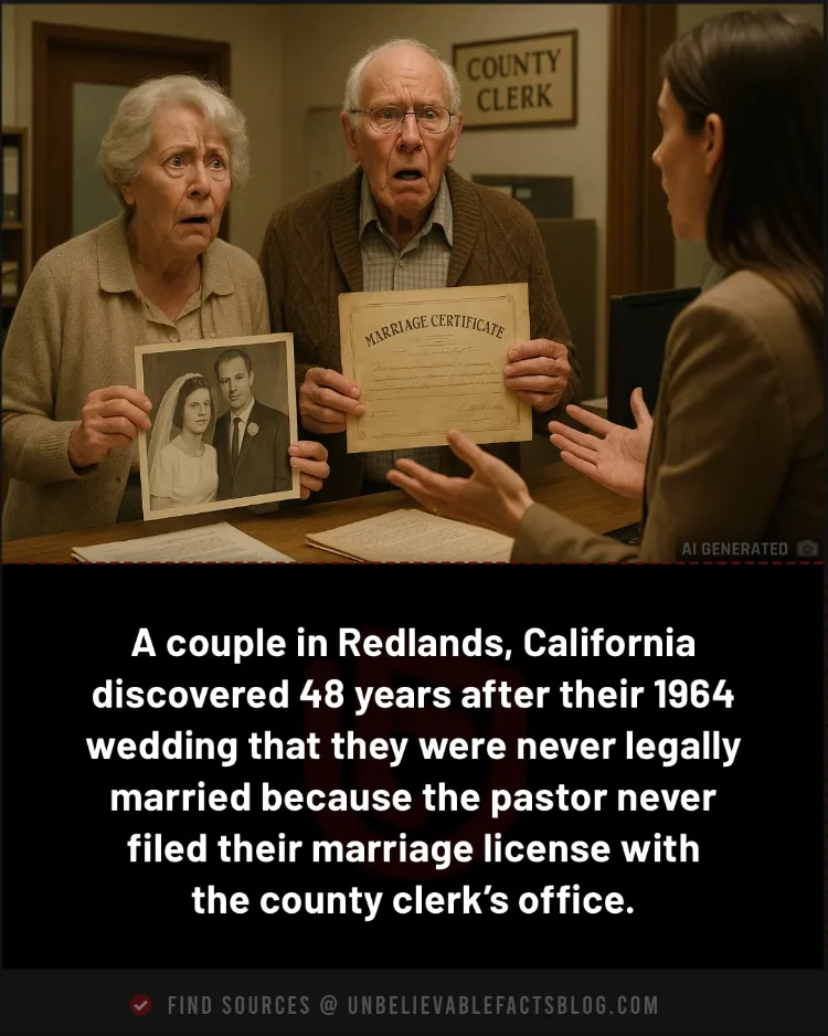 Couple found not legally married after pastor failed to file license.