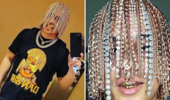 Picture Mexican Rapper Implants Gold Chains into his Scalp, Becomes the First to Do So