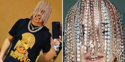 Picture Mexican Rapper Implants Gold Chains into his Scalp, Becomes the First to Do So
