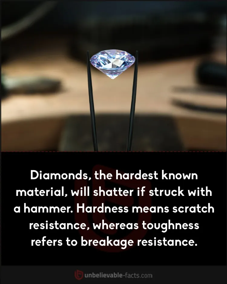 Diamonds shatter with a hammer