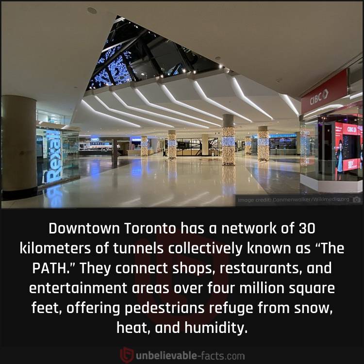 Downtown Toronto’s Massive Underground Shopping Complex