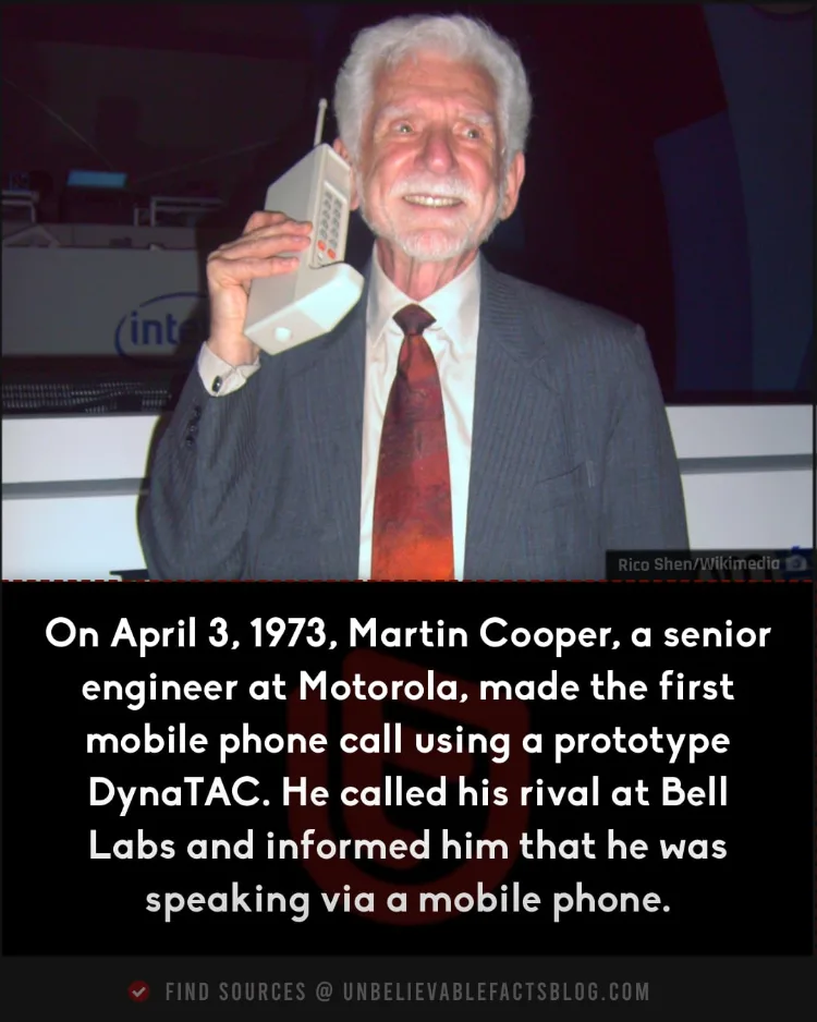 First-ever mobile phone call