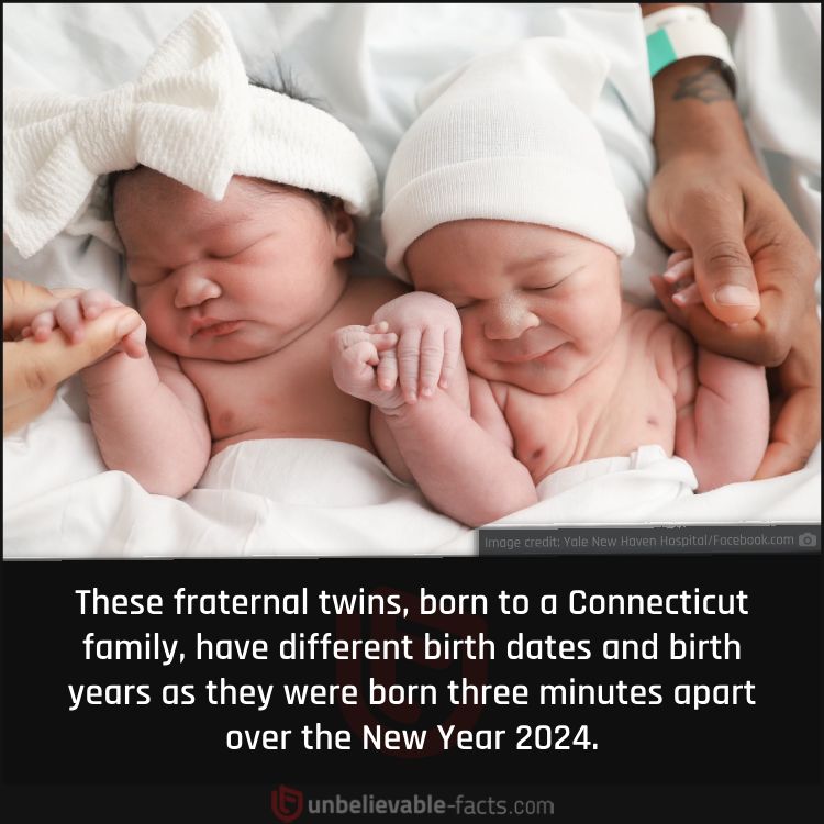Fraternal Twins Born in Different Years in Connecticut