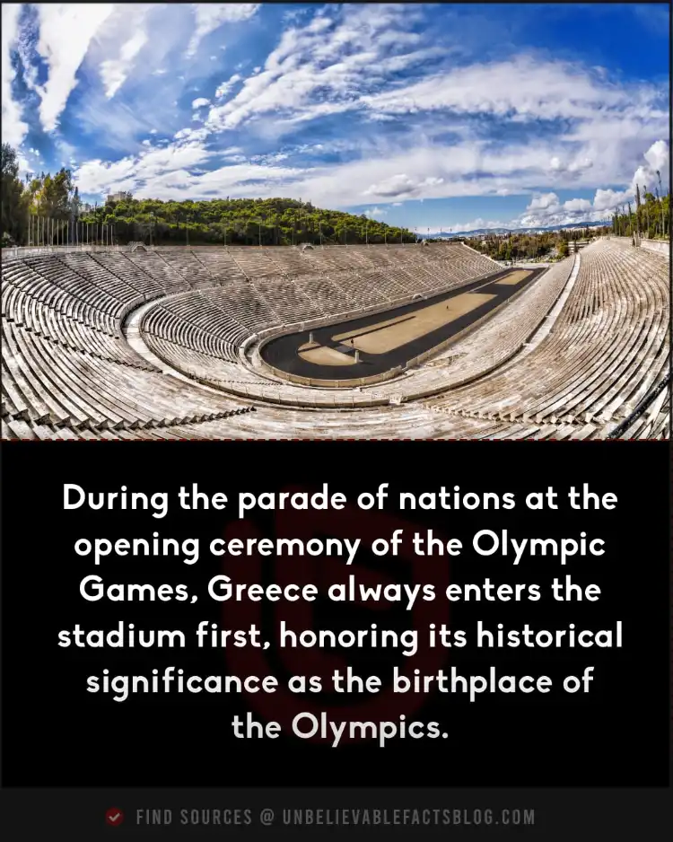 Greece leads the Olympic parade