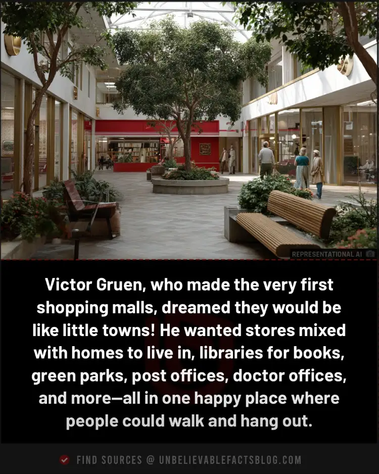 Gruen envisioned malls as walkable towns