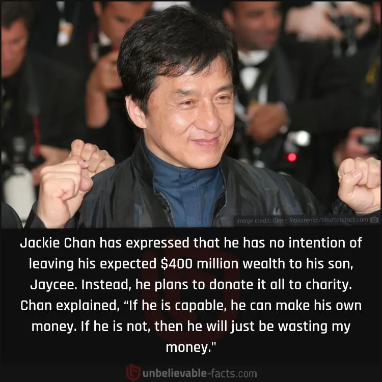 Jackie Chan's Plan to Donate $400M to Charity