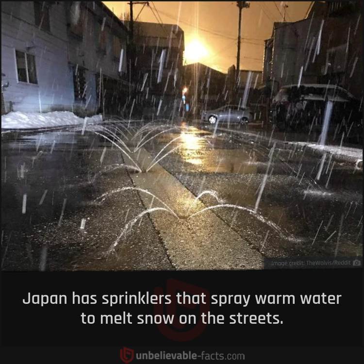 Japan Uses Warm Water Sprinklers to Melt Snow