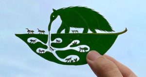 Japanese artist leaf art