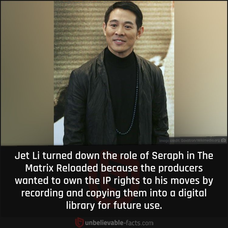 Jet Li Turned Down The Matrix Reloaded Role