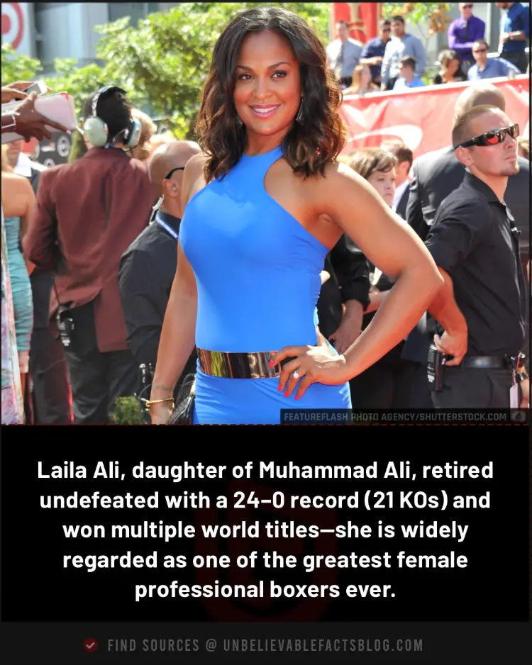 Laila Ali, Muhammad Ali’s daughter, is one of boxing’s all-time greats.