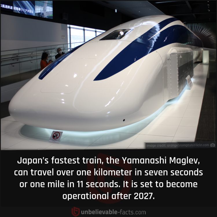 Japan’s fastest train, the Yamanashi Maglev
