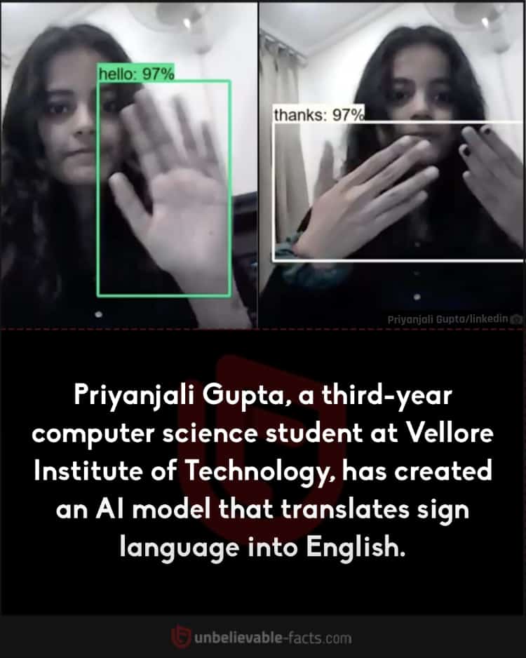 Priyanjali Gupta's AI translates ASL
