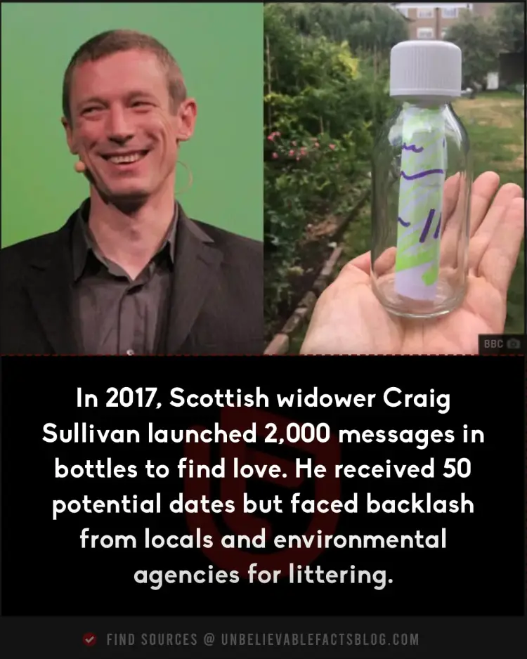 Scottish widower's 2,000 love bottles yielded dates