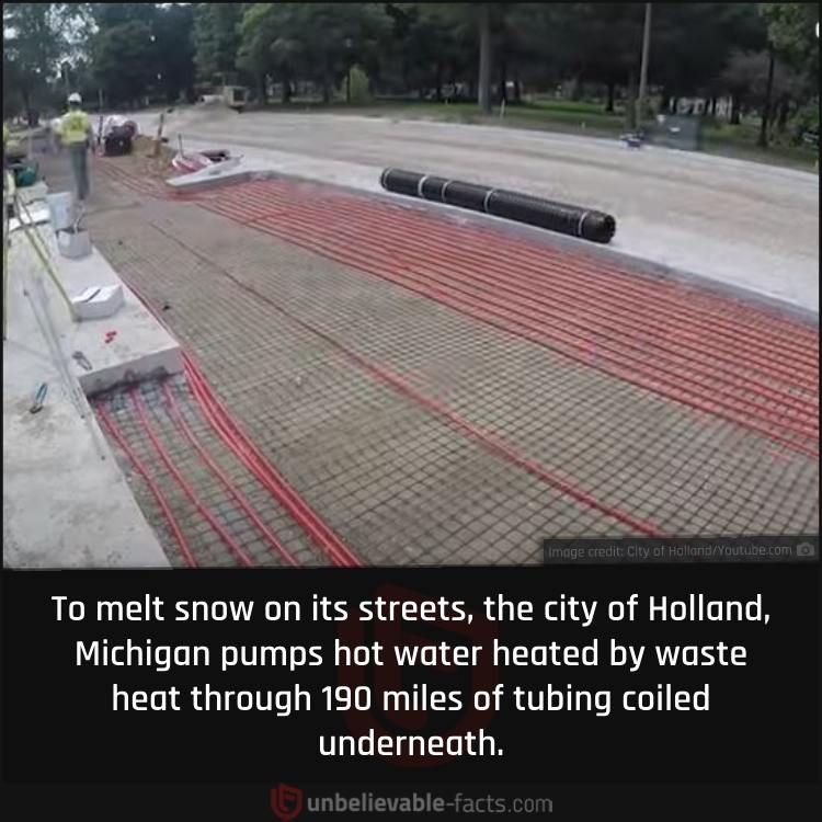 Snowmelt Using Hot Water Pipes Underneath Streets