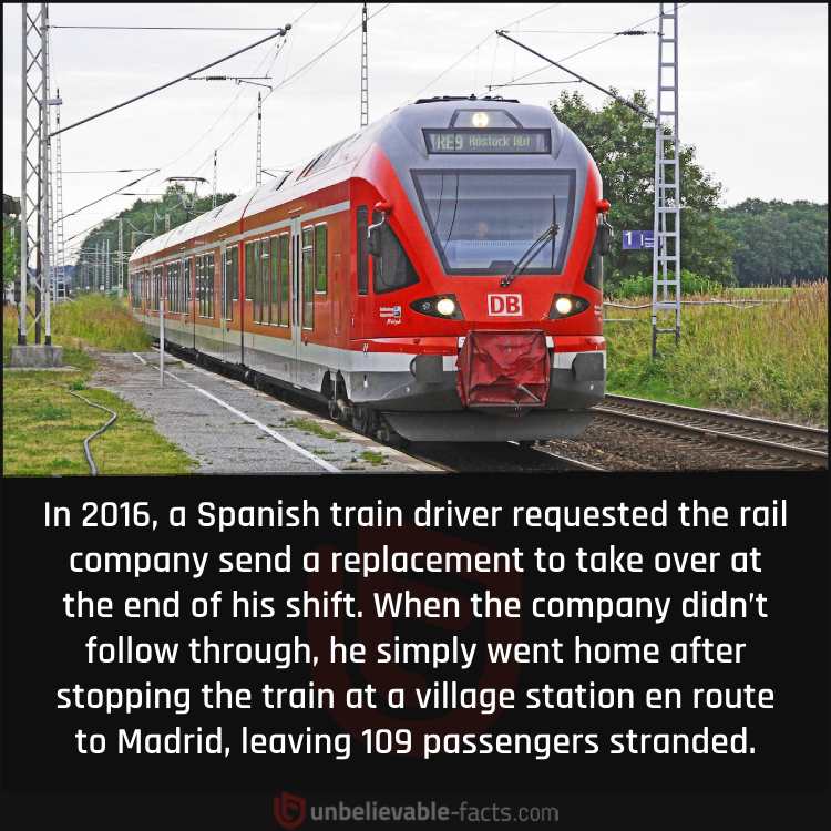 Spanish Train Driver Leaving Passengers Stranded