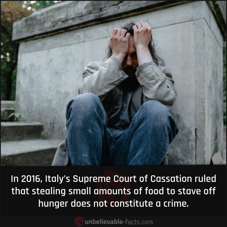 Stealing Small Amounts of Food Is Not a Crime in Italy