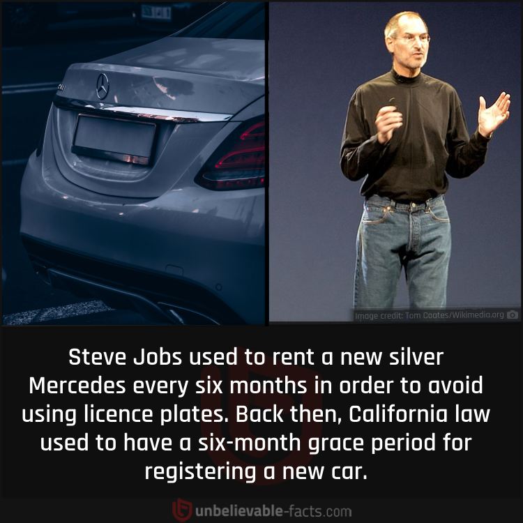 Steve Jobs’ Trick for Having No Licence Plate