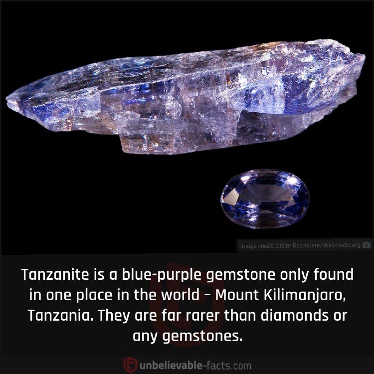 Tanzanite is a blue-purple gemstone