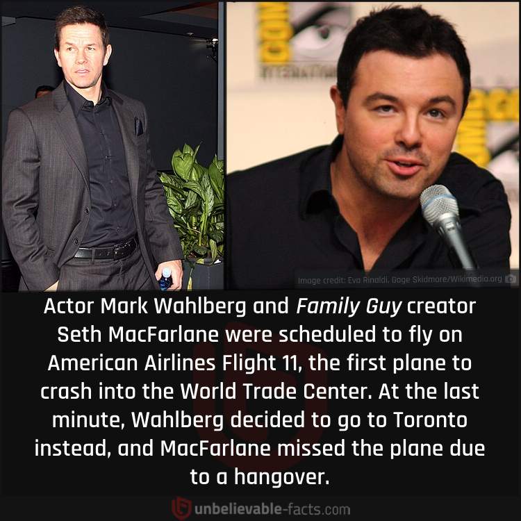 Wahlberg and MacFarlane Luckily Missed the 9/11 Attack