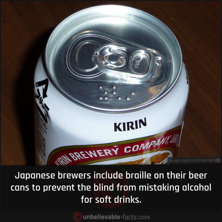 braille on their beer cans