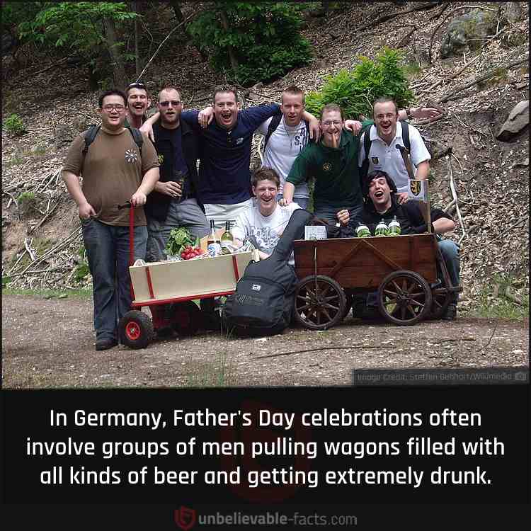 Father's Day Celebrations in Germany Involve Men Pulling Wagons of Beer