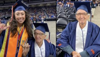 Picture 88-Year-Old Grandfather and 23-Year-Old Granddaughter Graduate Same University, Same Day