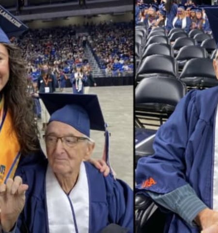 Picture 88-Year-Old Grandfather and 23-Year-Old Granddaughter Graduate Same University, Same Day