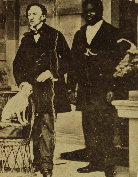 Dr. James Barry with negro servant and dog