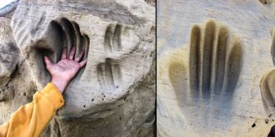 Picture Who Carved the Giant Handprints in the White Mountain Petroglyphs, Wyoming?