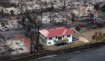 Picture “The Red House” Stands Alone Amidst Devastating Hawaii Wildfires