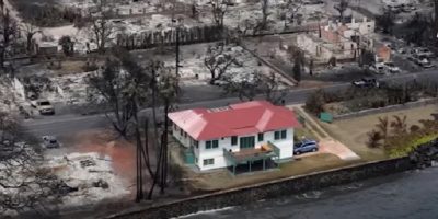 Picture “The Red House” Stands Alone Amidst Devastating Hawaii Wildfires