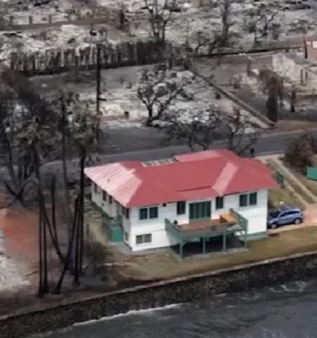 Picture “The Red House” Stands Alone Amidst Devastating Hawaii Wildfires